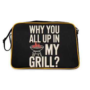 Pourquoi vous êtes tous dans mon gril ? BBQ drôle - Sac Retro - noir/or - Dos