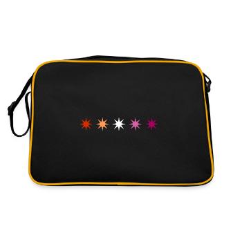 Subtle Lesbian Pride stars - Retro Bag - black/gold - Back