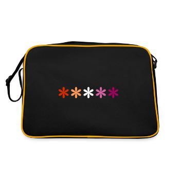 Subtle Lesbian Pride flowers - Retro Bag - black/gold - Back