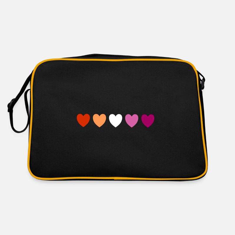 Subtle Lesbian Pride hearts Retro Bag