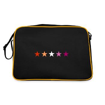 Subtle Lesbian Pride stars - Retro Bag - black/gold - Back