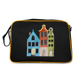 Häuser - Retro Tasche - Schwarz/Gold - Hinten