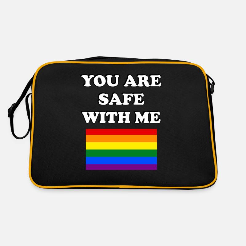 You Are Safe With Me LGBT Pride Flag Retro Bag