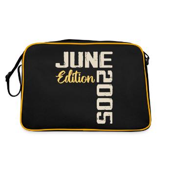Jahrgang Juni 2005 Geschenk Juni 2005 Geburtstag - Retro Tasche - Schwarz/Gold - Hinten