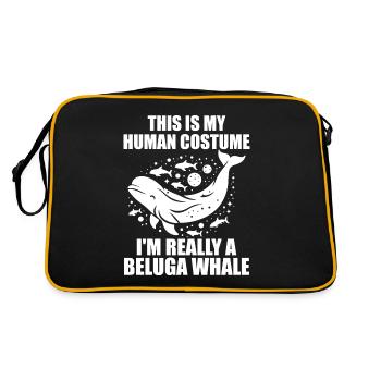 Beluga Whale Women Men Animal Beluga Whale Lover - Retro Bag - black/gold - Back