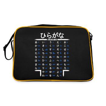 Japonais Hiragana Apprendre Anime Manga Japon Fans - Sac Retro - noir/or - Dos