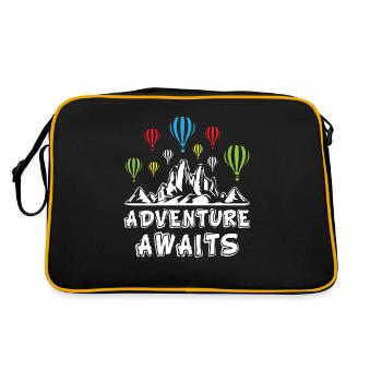 Adventure Awaits Air Balloons - Retro Tasche - Schwarz/Gold - Hinten