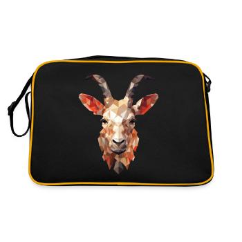 Polygonal Buck Artistic Goat Design - Retro Bag - black/gold - Back
