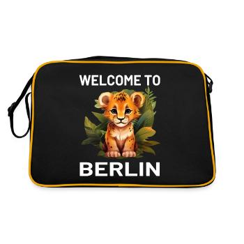 "Welcome to Berlin" lion - city life with a - Retro Bag - black/gold - Back