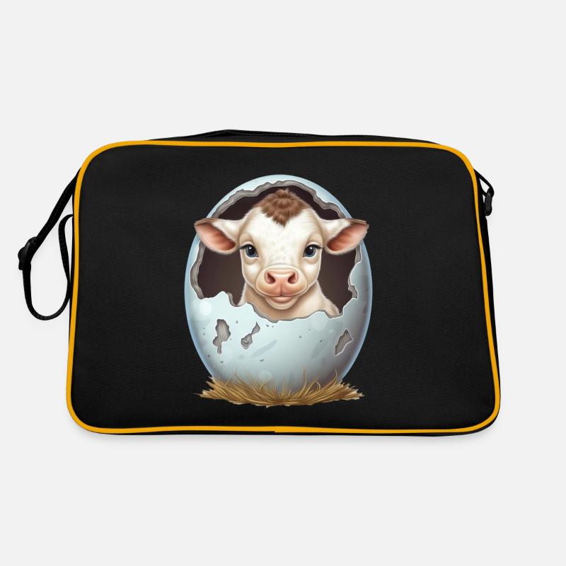 Süßes Lamm schlüpft: Der Beginn eines neuen Lebens Retro Tasche