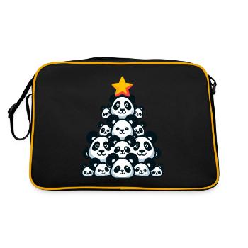 Panda de Noël - Ambiance festive avec l’ours panda - Sac Retro - noir/or - Dos