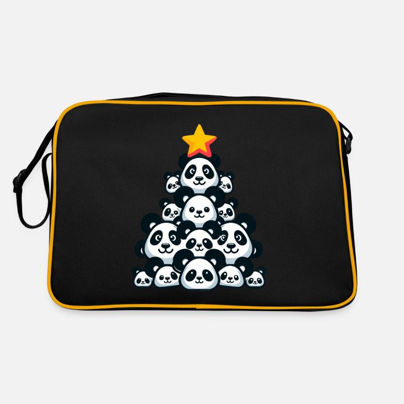 Weihnachtspanda - Festliche Stimmung mit Pandabär Retro Tasche