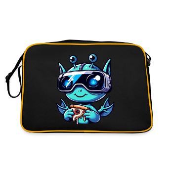 Alien Sci-Fi VR Pizza Party, Alien Amusement - Retro Bag - black/gold - Back