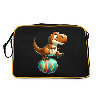 Dancing T-Rex, Easter Eggshell Fun - Retro Bag - black/gold - Back