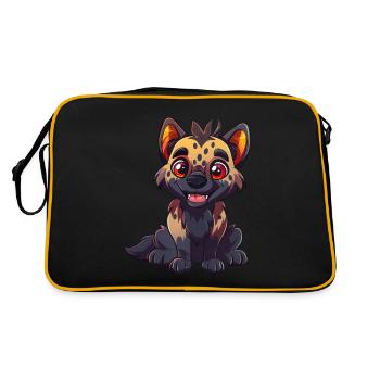 Enchanteur mignon hyène bande dessinée Style de bande dessinée - Sac Retro - noir/or - Dos