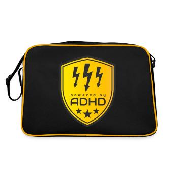 Powered By ADHD - Retro Bag - black/gold - Back