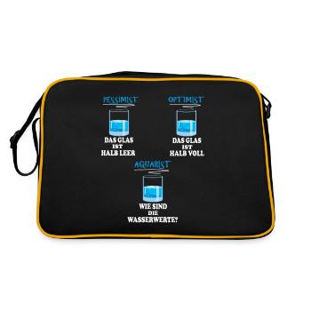 Aquarianer Aquarium Aquascaping Aquaristik - Retro Tasche - Schwarz/Gold - Hinten