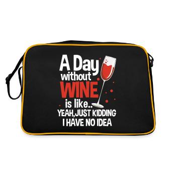Wein Rotwein Weinglas Weinfest Weisswein Geschenk - Retro Tasche - Schwarz/Gold - Hinten