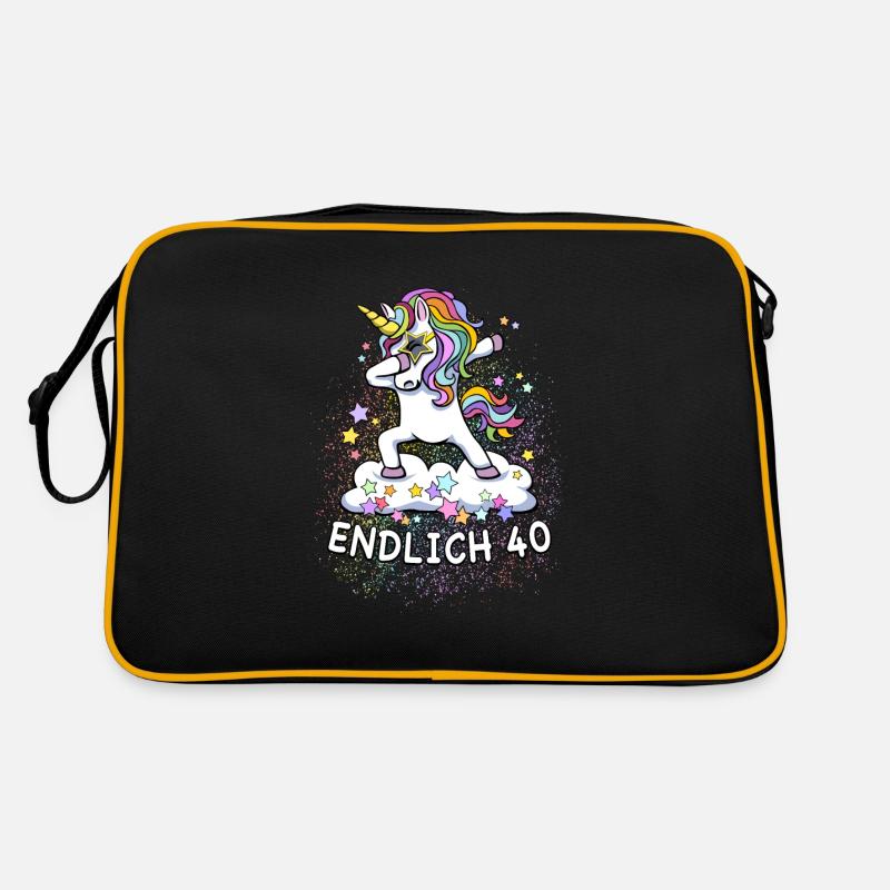 40. Geburtstag / Einhorn, endlich 40 Retro Tasche
