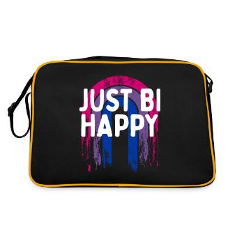 Just Bi Happy Bisexual LGBTQ Bi Pride LGBT - Sac Retro - noir/or - Dos
