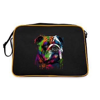 Bouledogue anglais Pop Art I Dog Lover I Splash Art - Sac Retro - noir/or - Dos