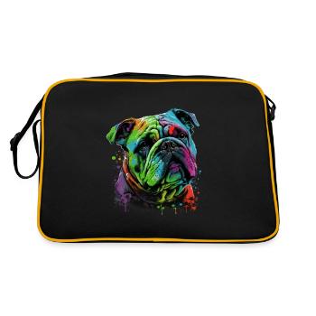 Bouledogue anglais Pop Art I Dog Lover I Splash Art - Sac Retro - noir/or - Dos