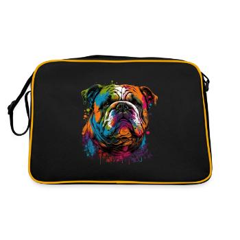 Bouledogue anglais Pop Art I Dog Lover I Splash Art - Sac Retro - noir/or - Dos