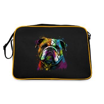 Bouledogue anglais Pop Art I Dog Lover I Splash Art - Sac Retro - noir/or - Dos