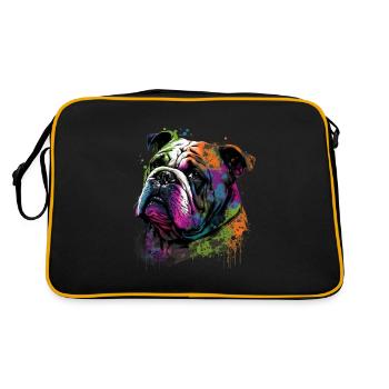 Bouledogue anglais Pop Art I Dog Lover I Splash Art - Sac Retro - noir/or - Dos