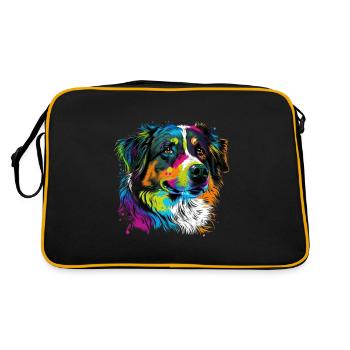 Berger australien Pop Art & Dog Lover & Splash - Sac Retro - noir/or - Dos