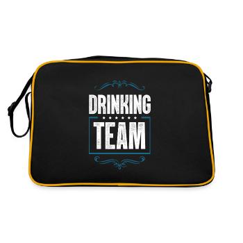 Drinking Crew - Retro Tasche - Schwarz/Gold - Hinten