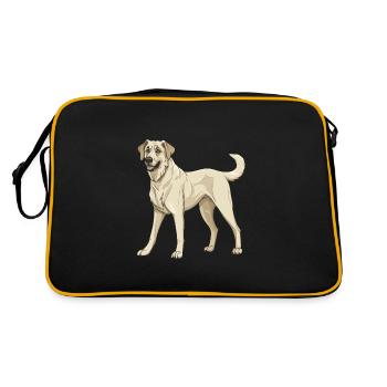 Kangal Hund - Retro Tasche - Schwarz/Gold - Hinten