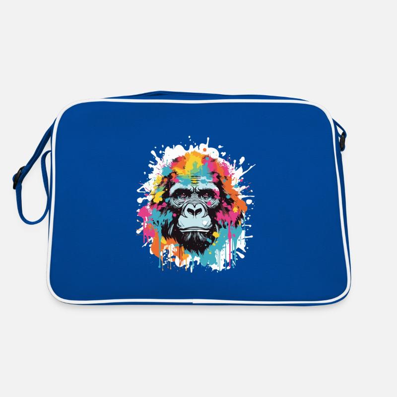 Gorilla Tier Pop Art Kopf Retro Tasche
