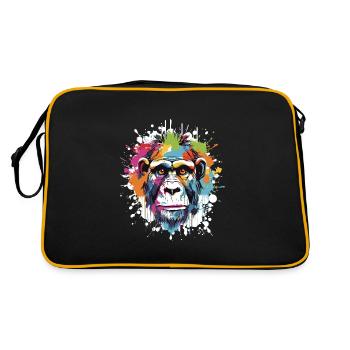 Monkey Animal Pop Art Head - Retro Bag - black/gold - Back