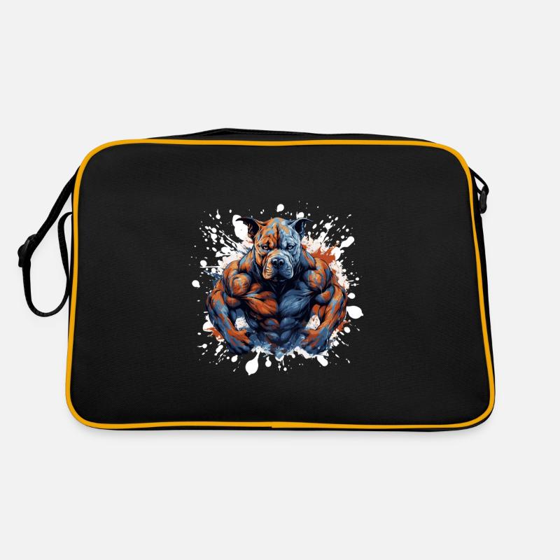 Dog Pit Muscles Fighter Beast Retro Bag