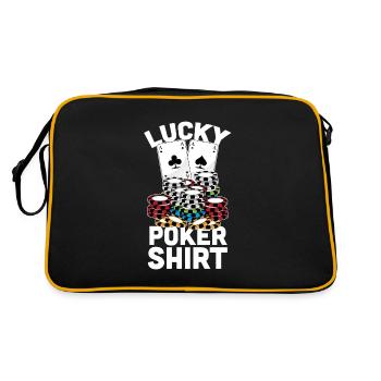 Lucky Poker Shirt | Gambling Gift for Men & Women - Retro Bag - black/gold - Back