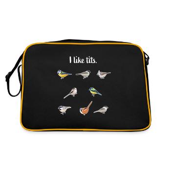 Mésange bleue, Mésange charbonnière et plus d'oiseaux Cadeau drôle - Sac Retro - noir/or - Dos