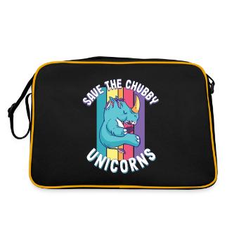 Cadeau mignon de rhinocéros sauvez les licornes potelées - Sac Retro - noir/or - Dos