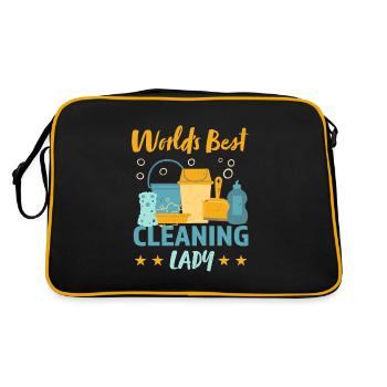 Beste Reinigung Lady Housekeeping Geschenk - Retro Tasche - Schwarz/Gold - Hinten