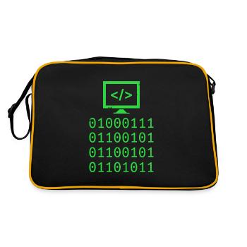 Programming Binary Code Coding Gift - Retro Bag - black/gold - Back