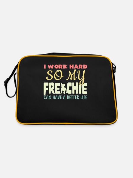 Je travaille dur pour que mon Frenchie puisse avoir une vie meilleure - Sac Retro - noir/or - Dos
