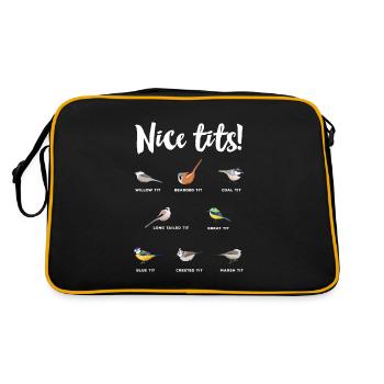 Nice Tits Ornithology Bird watching Gift - Retro Bag - black/gold - Back