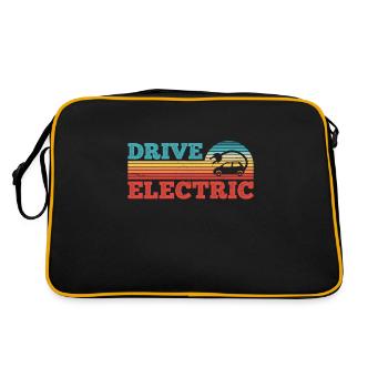 Fahren Sie elektrische Retro Sonnenuntergang EV Auto Geschenk - Retro Tasche - Schwarz/Gold - Hinten