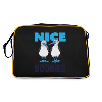 Nice Boobies Blue Footed Booby Bird Gift Funny - Retro Bag - black/gold - Back