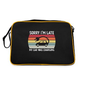 Mein Auto wurde aufgeladen Funny Electric Vehicle EV Gift - Retro Tasche - Schwarz/Gold - Hinten