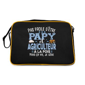 Papy Agriculteur Agriculture Poulailler Poule - Sac Retro - noir/or - Dos