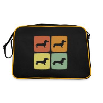 Vintage Pet Teckel Chien Rétro Animal - Sac Retro - noir/or - Dos