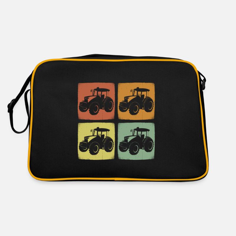 Vintage Farming Traktor Retro Farmer - Retro Tasche - Schwarz/Gold