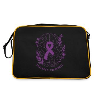 Sensibilisation à l’épilepsie Nous portons violet Épilepsie Cerveau - Sac Retro - noir/or - Dos