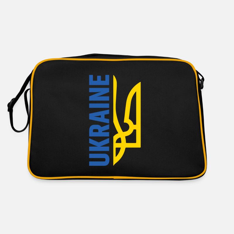 Ukraine - Retro Tasche - Schwarz/Gold